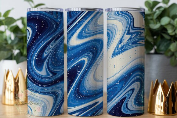 Abstract Blue Fluid Art 20oz Tumbler