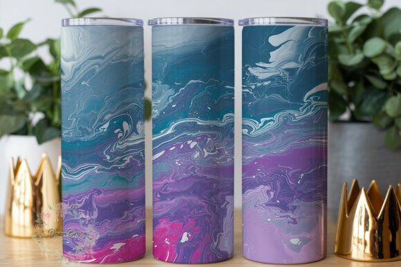 Abstract Marble Fluid Art 20oz Tumbler