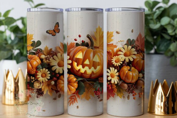 Autumn Pumpkin Floral 20oz Tumbler Wrap