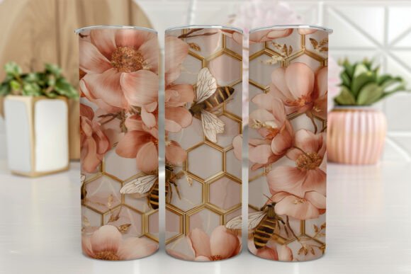Bee Honeycomb Floral 20oz Tumbler