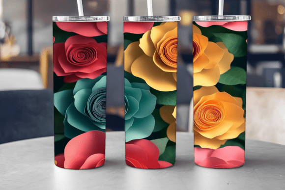 Blue Rose Abstract Tumbler