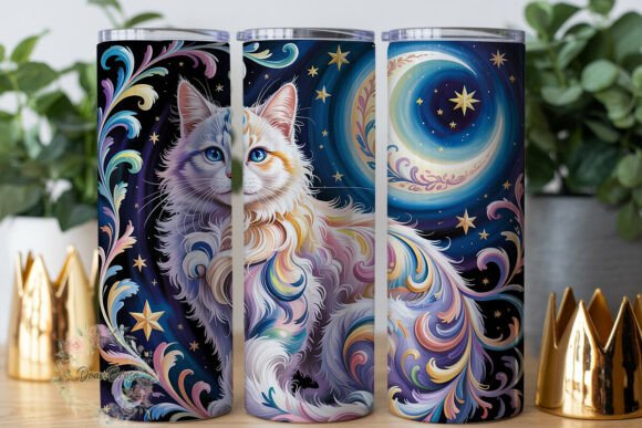 Celestial Swirl Cat 20oz Tumbler Wrap