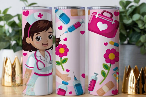 Cheerful Nurse Pink Floral 20oz Tumbler