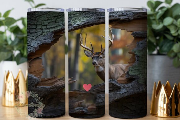 Deer Forest Bark 20oz Tumbler Wrap