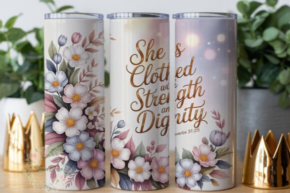 Floral Strength Dignity 20oz Tumbler