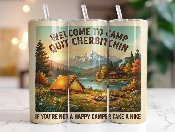 Funny RV Camping Quote 20oz Tumbler Wrap