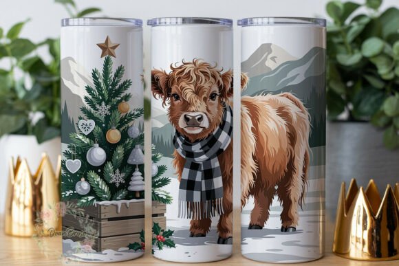 Highland Calf Christmas 20oz Tumbler