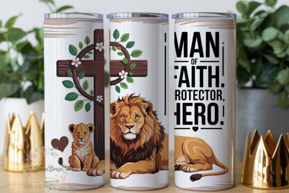 Lion Cross Faith 20oz Tumbler Wrap