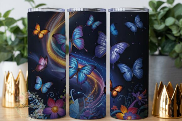 Magical Butterflies Light Trails Tumbler