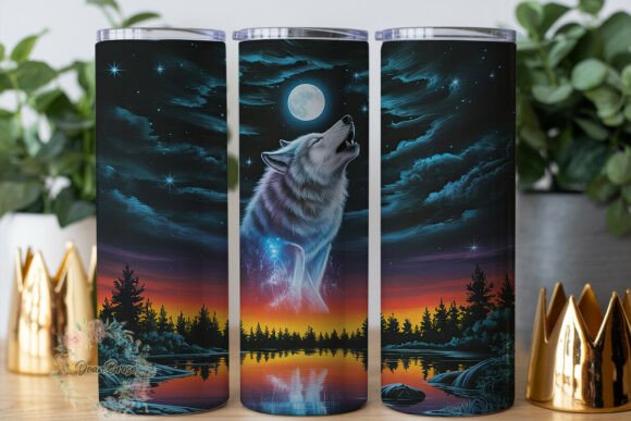 Moonlit Wolf Forest 20oz Tumbler Wrap