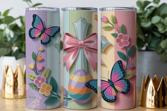 Pastel Spring Floral Butterflies Tumbler