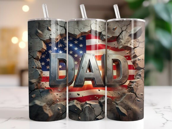 Patriotic Dad American Flag 20oz Tumbler