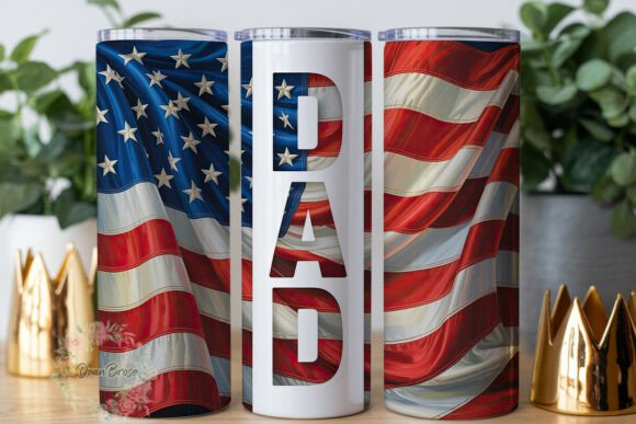 Patriotic DAD Flag 20oz Tumbler Wrap
