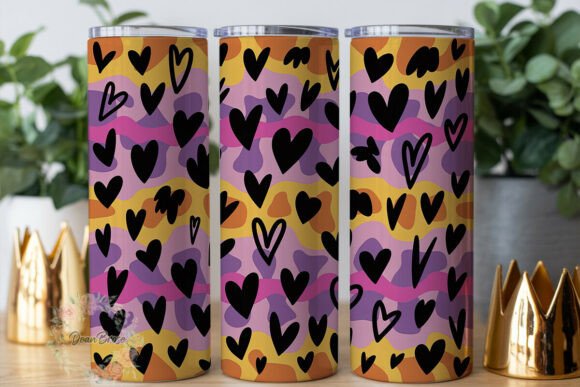 Pink Purple Hearts Leopard 20oz Tumbler