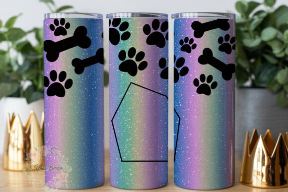 Purple Glitter Paw Print 20oz Tumbler