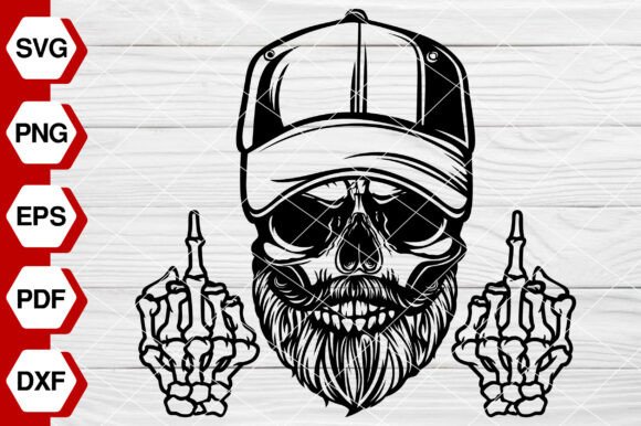 Skull Middle Finger SVG, Skeleton EP714